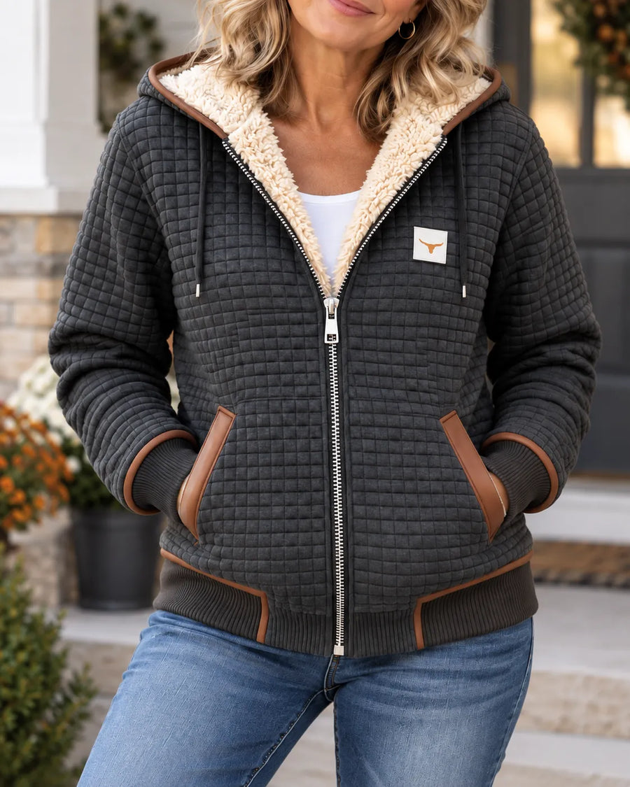 Elaine | Sherpa-Lined Quilted Hooded Jacket