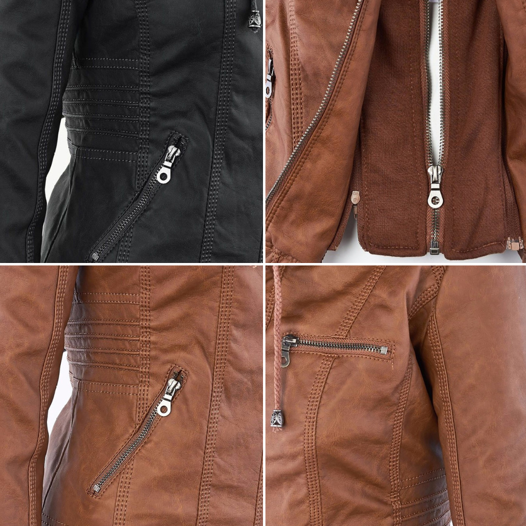 Loretta | Hooded Biker Jacket