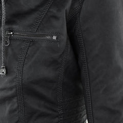 Cosima | Hooded Zip-Up Moto Jacket