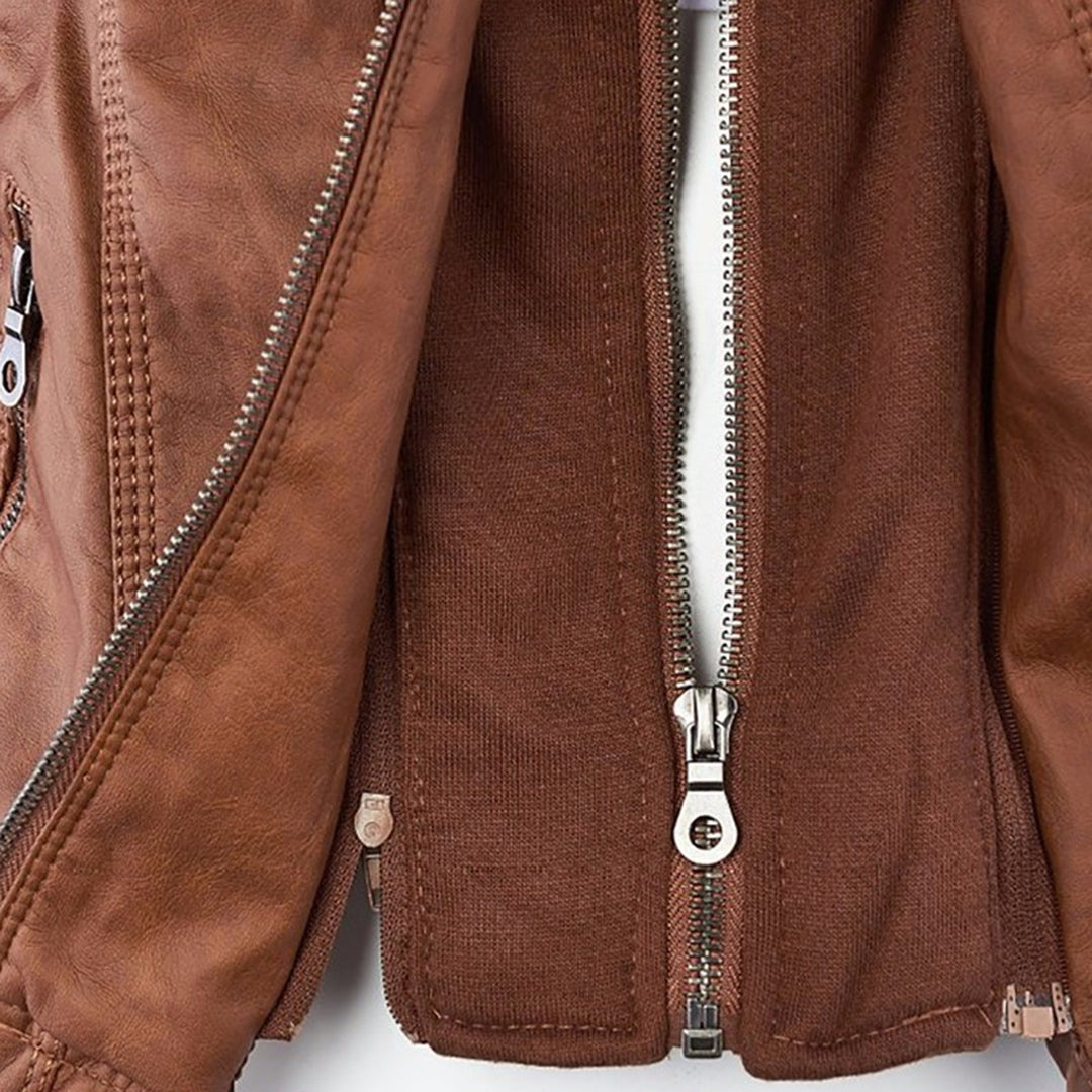 Cordelia | Elegant Hooded Biker Jacket