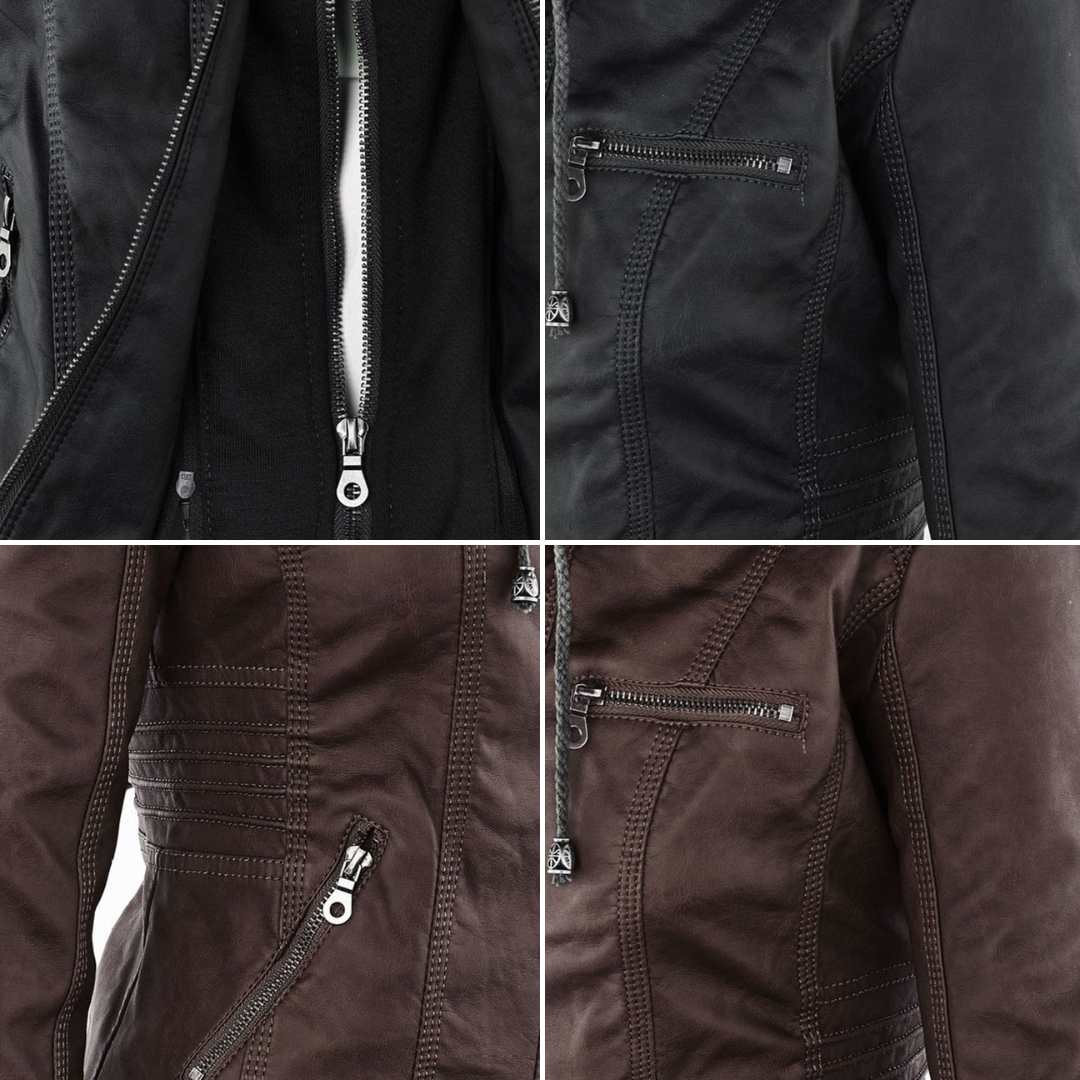 Loretta | Hooded Biker Jacket