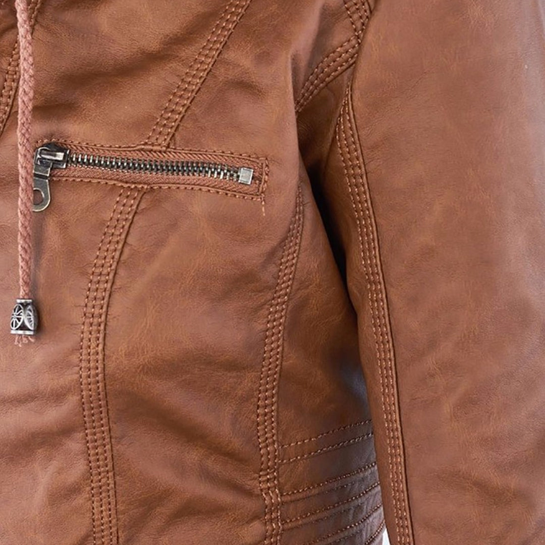 Loretta | Hooded Biker Jacket
