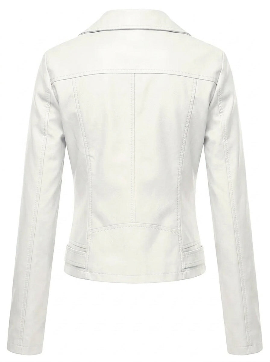 Soledad | Hooded Leather-Look Biker Jacket