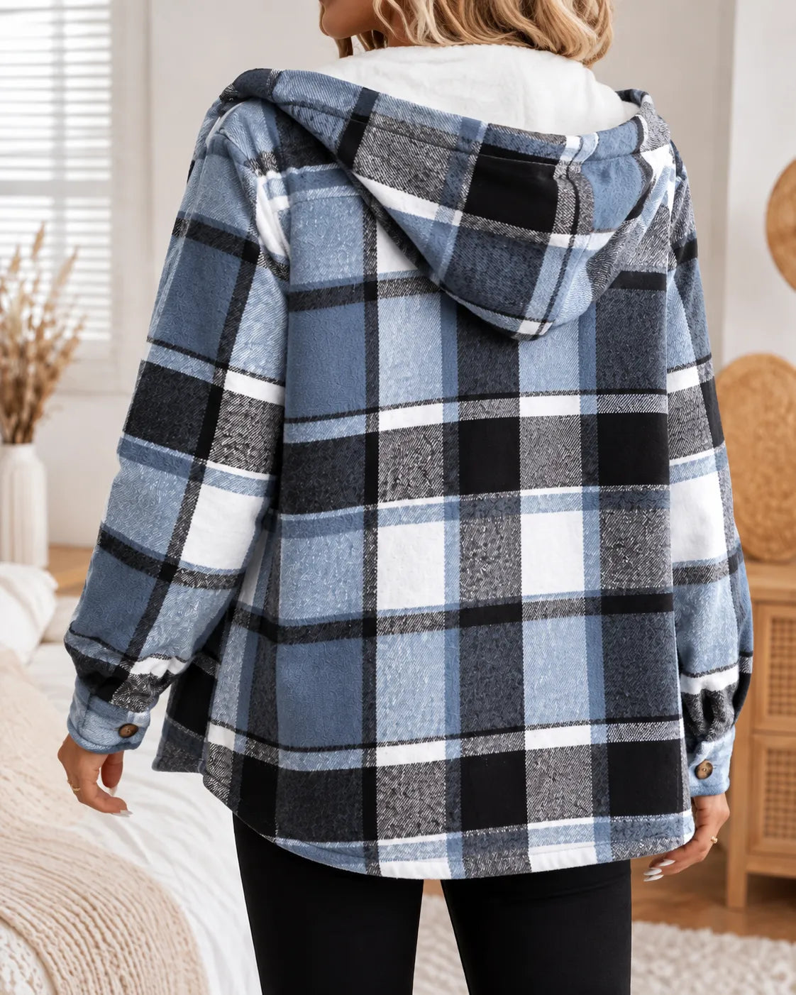 Harper | Cosy Check Hooded Shacket