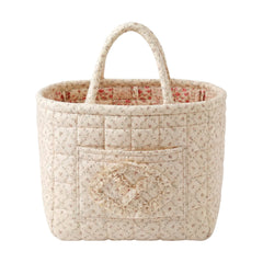 Evelyn | Cream Ditsy Quilted Tote Bag