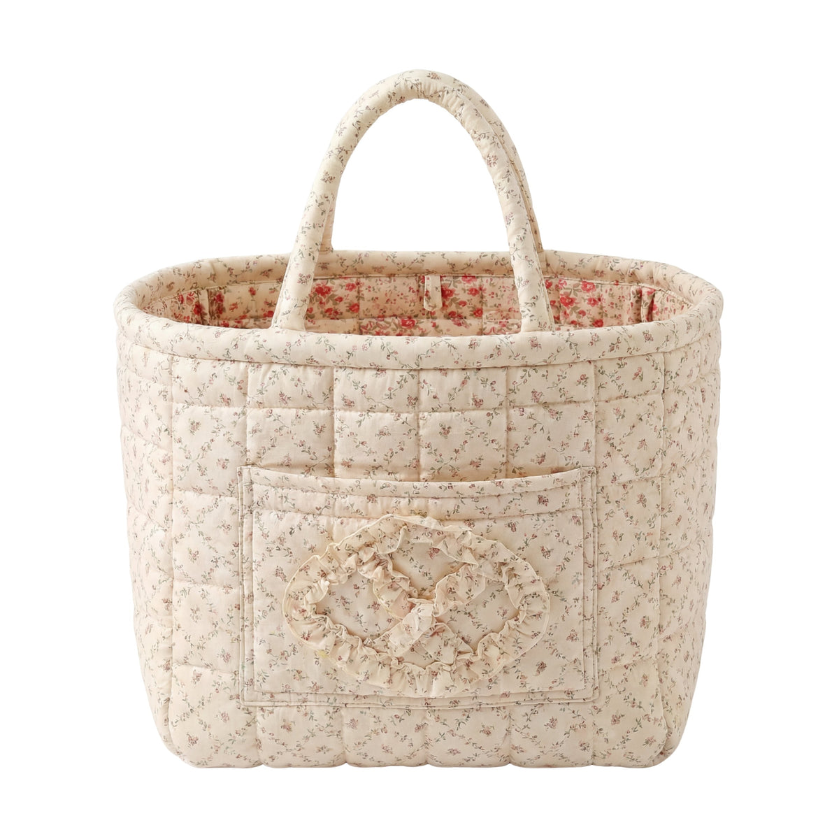 Evelyn | Cream Ditsy Quilted Tote Bag