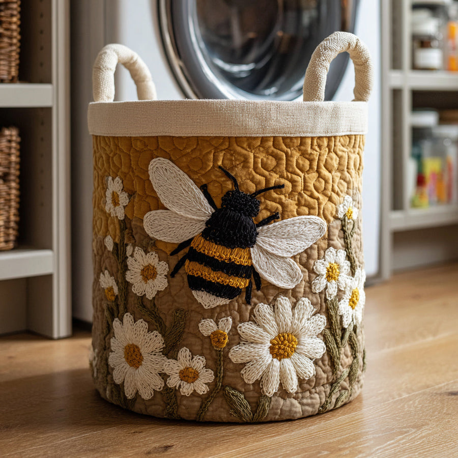 Honey | Daisy Bee Quilted Laundry Basket