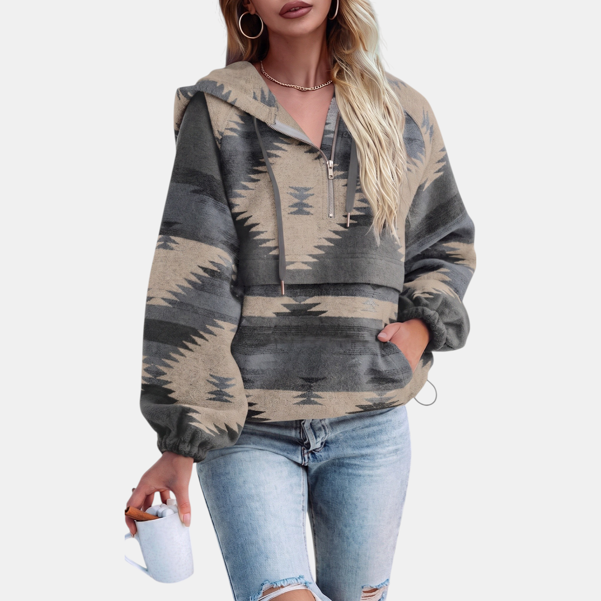 Nina |  Quarter Zip Hoodie