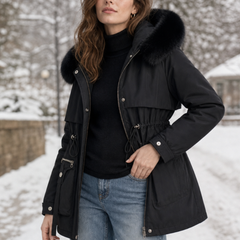 Eloise | Water-Repellent Parka with Sherpa Lining
