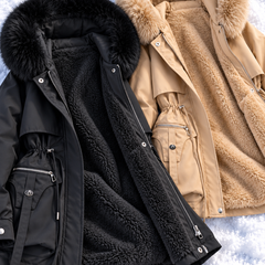Eloise | Water-Repellent Parka with Sherpa Lining