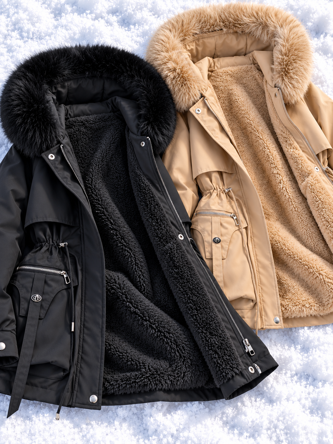 Eloise | Water-Repellent Parka with Sherpa Lining