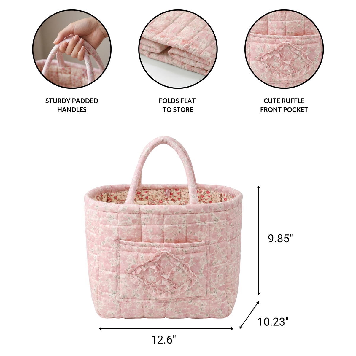 Poppy | Cherry Gingham Quilted Tote Bag