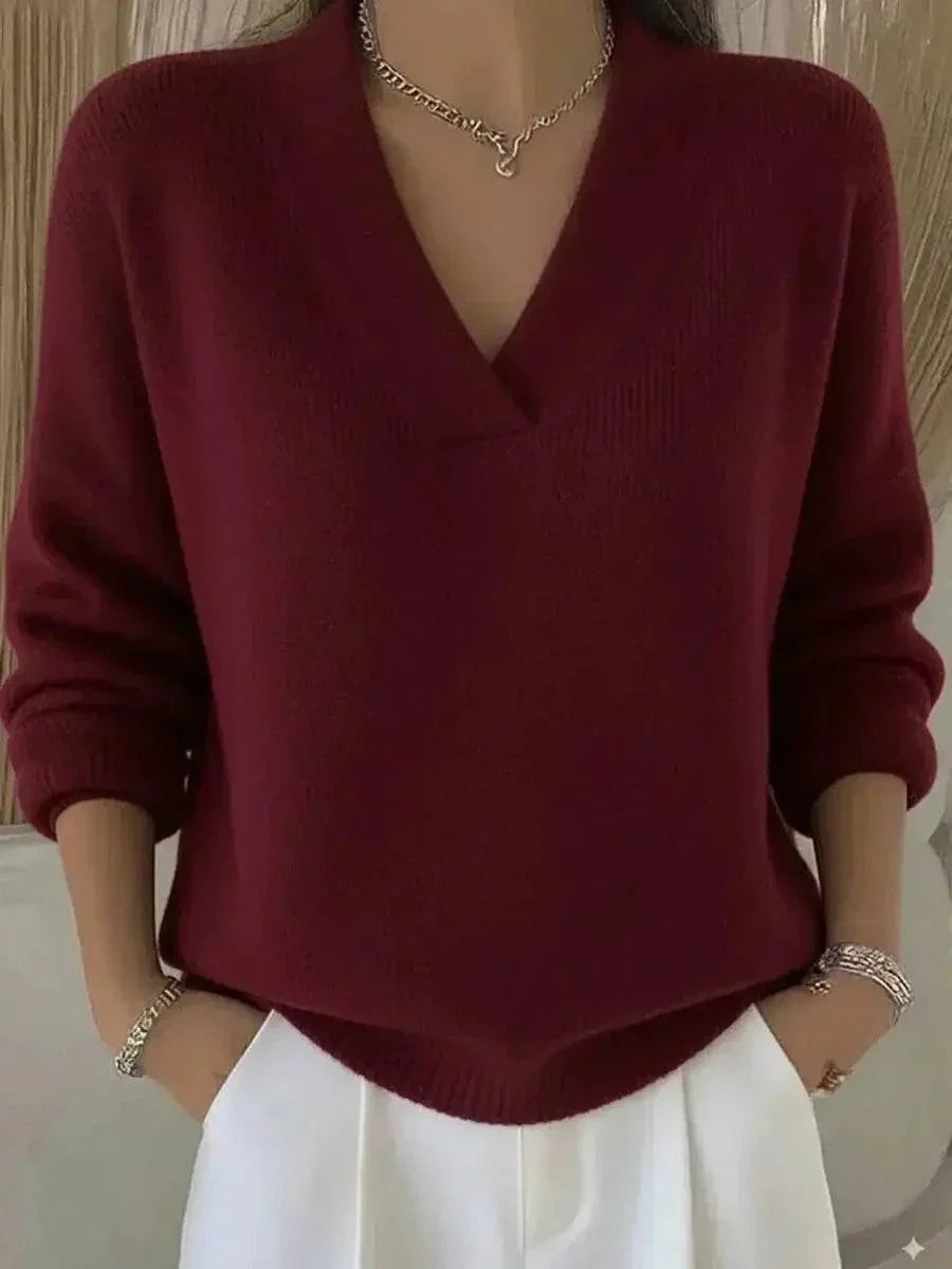 Verina | Elegant V Neck Jumper