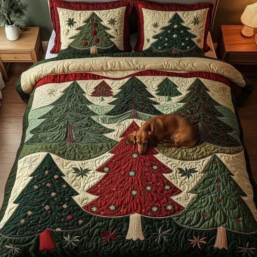 Christmas Forest | 3-Piece Quilted Bedding Set