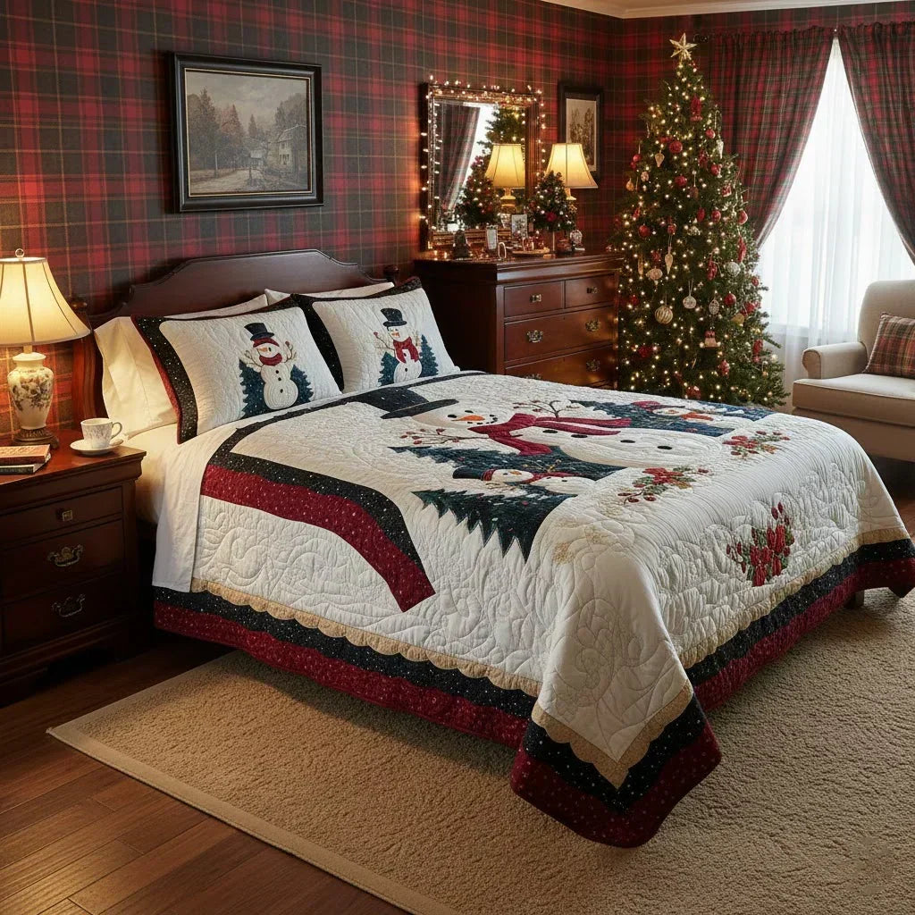Winter Friends | 3-Piece Quilted Bedding Set