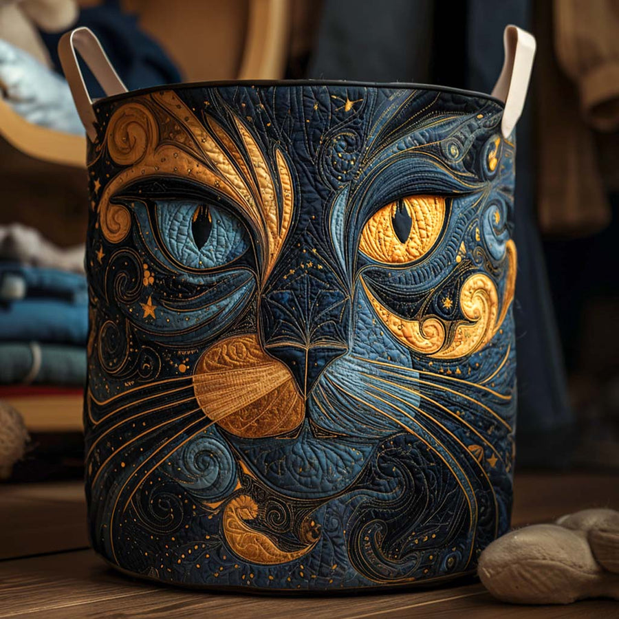 Freya | Galaxy Cat Quilted Laundry Basket