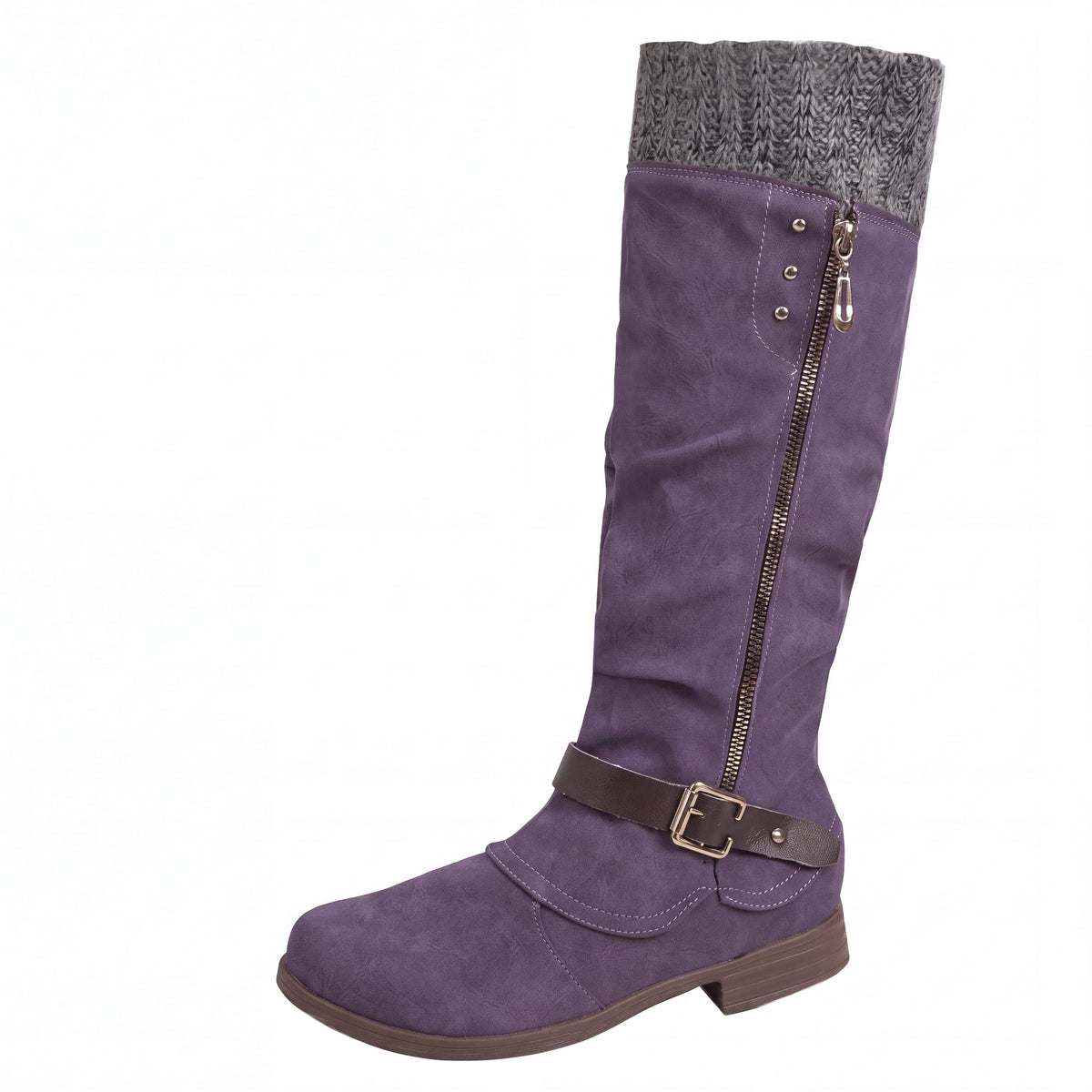 Gilberta | Tall Boots with Ribbed Panel