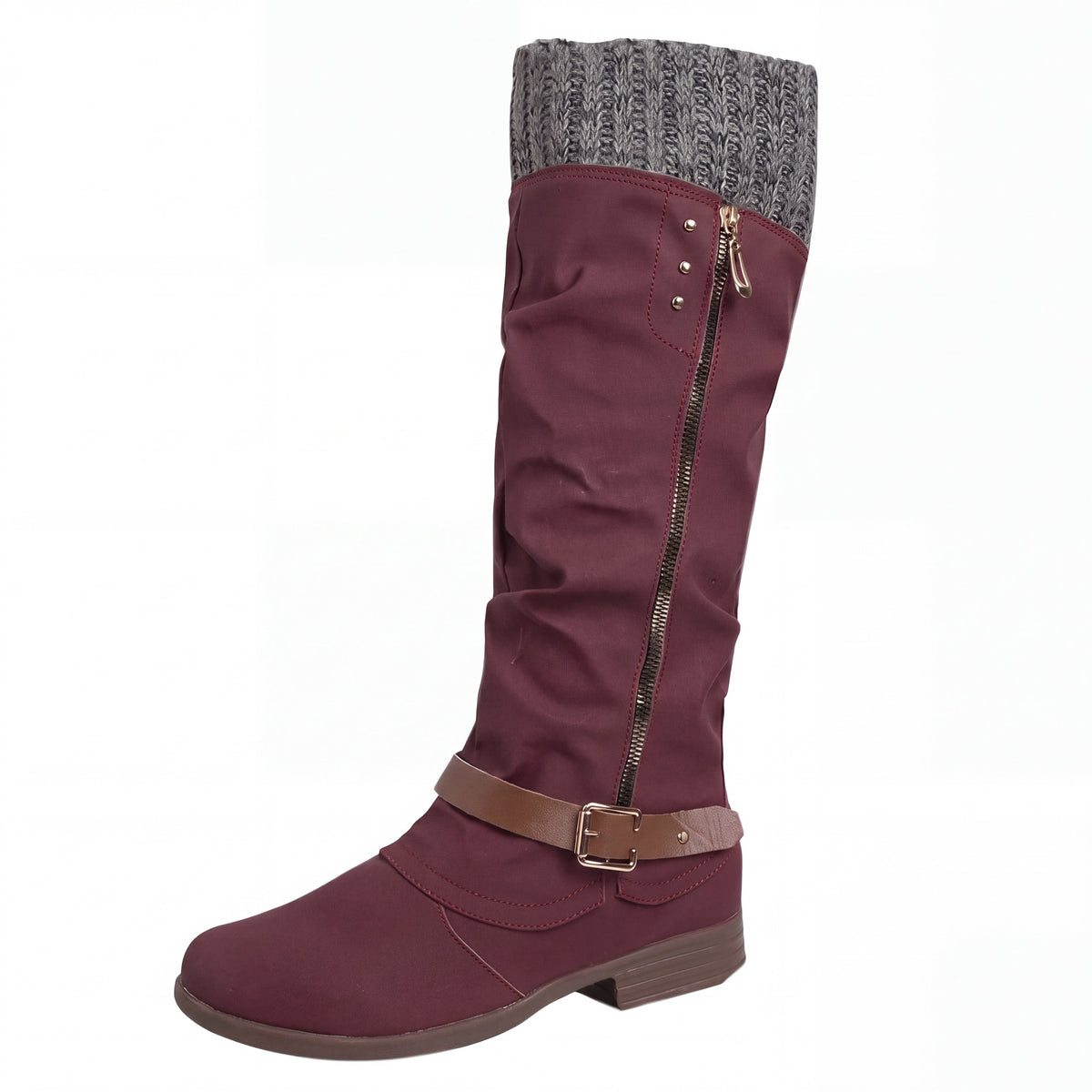 Gilberta | Tall Boots with Ribbed Panel