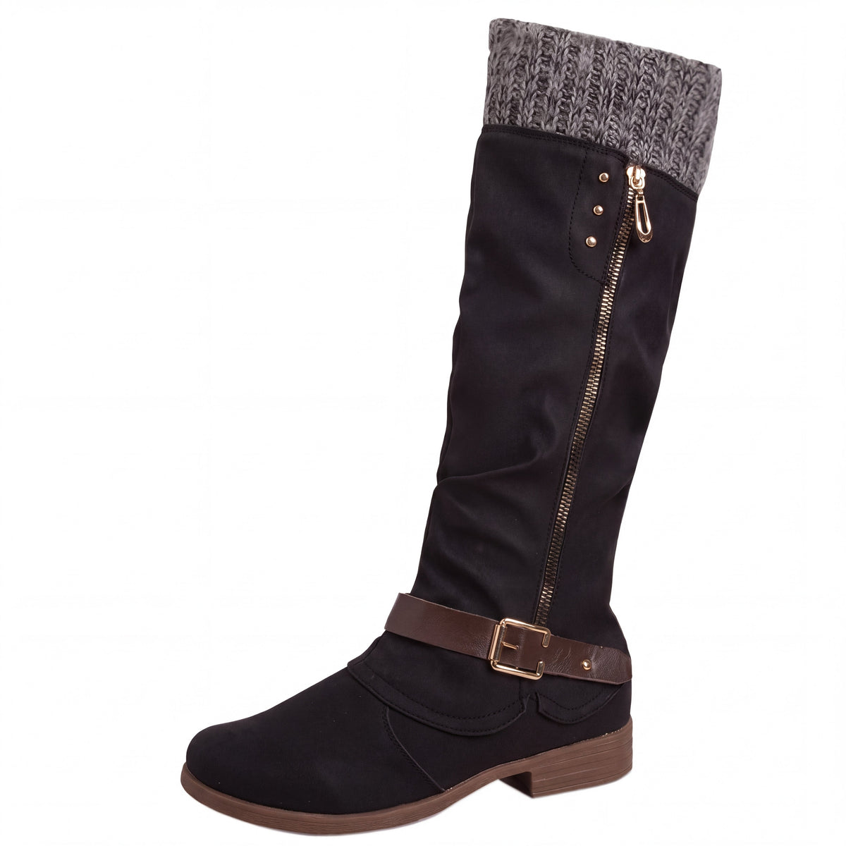 Gilberta | Tall Boots with Ribbed Panel