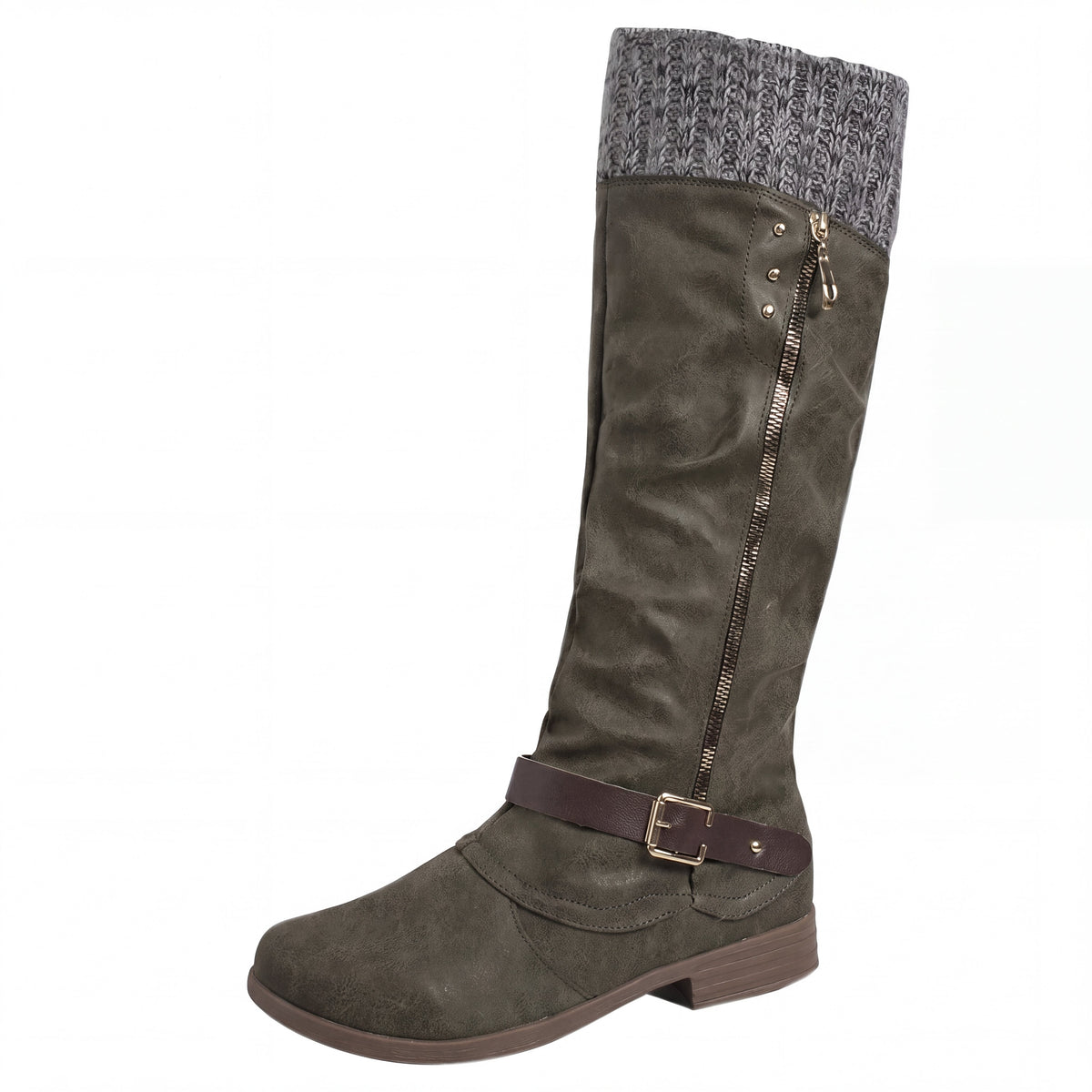 Gilberta | Tall Boots with Ribbed Panel