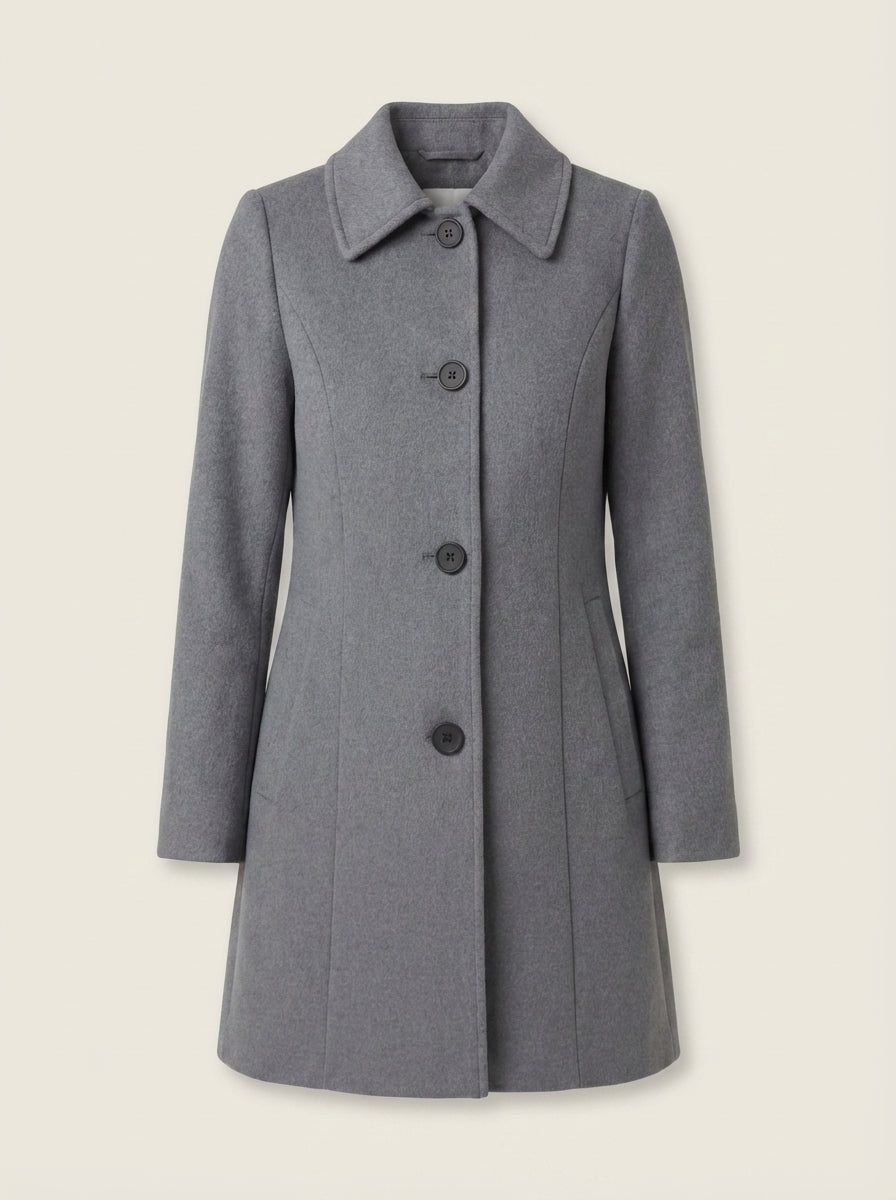 Helena | A-Line Winter Coat with Buttons