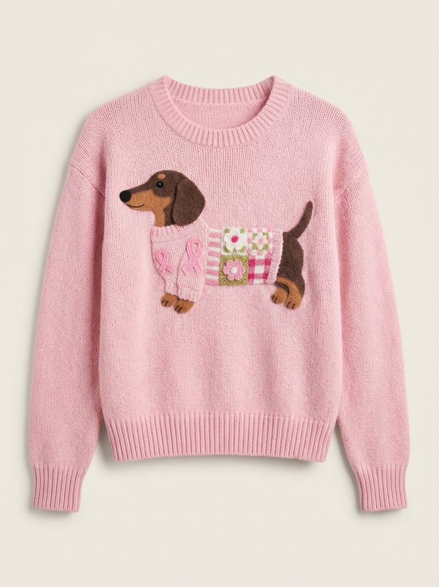Olivia | Dachshund Patchwork Jumper