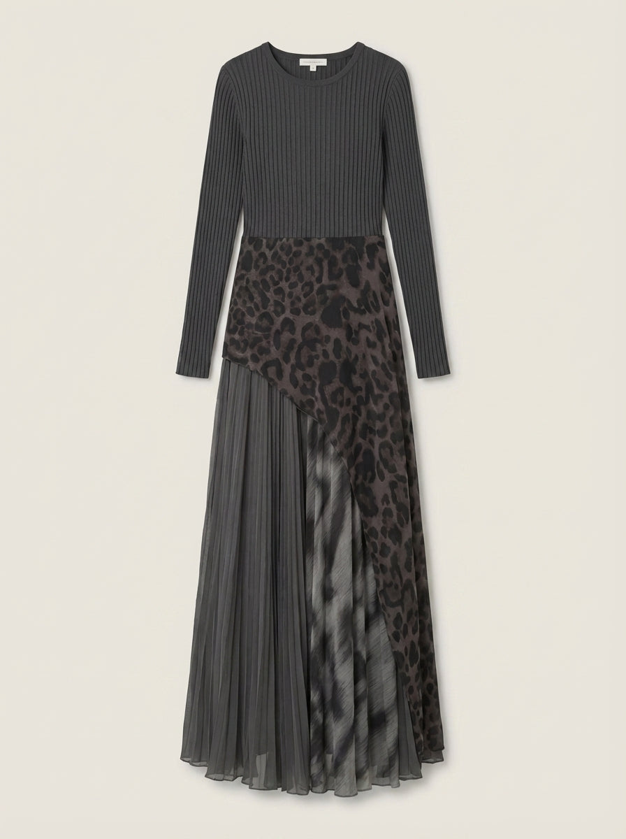 Clara | Long Leopard-Print Dress