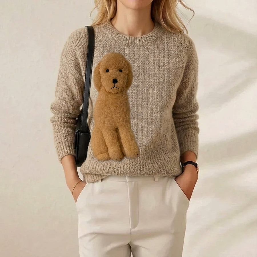 Winnie | Brown Poodle Cotton Jumper