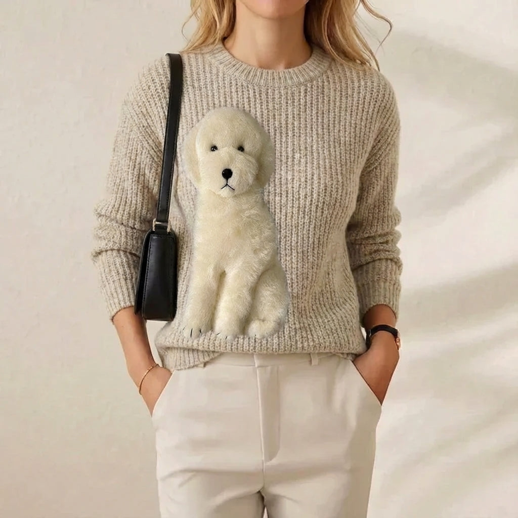 Pearl | White Poodle Cotton Jumper