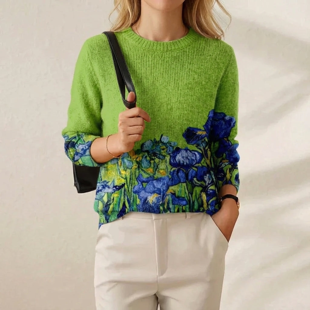 Mabel | Blue Flower Cotton Jumper