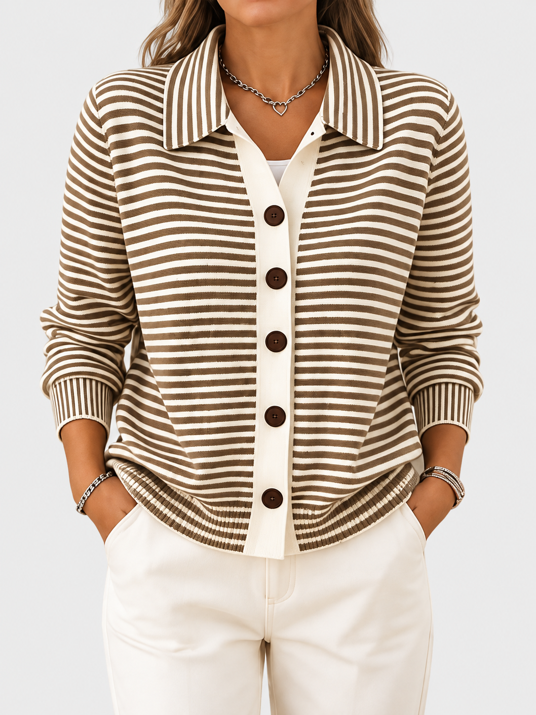 Lesley | The Striped Cardigan