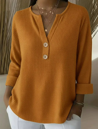 Lucinda | Waffle Henley Top