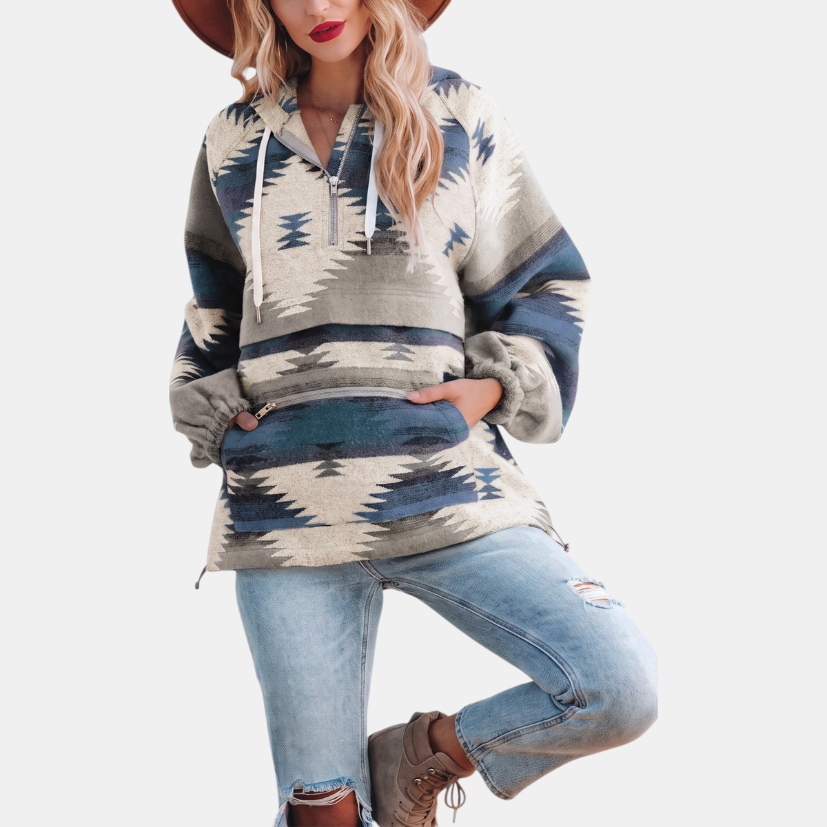 Nina |  Quarter Zip Hoodie