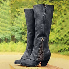 Marlowe | Lace-Panel Knee Boots
