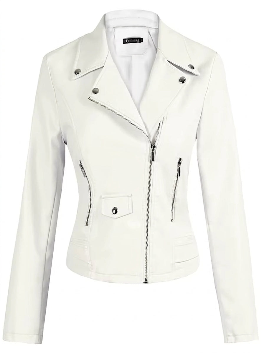 Soledad | Hooded Leather-Look Biker Jacket
