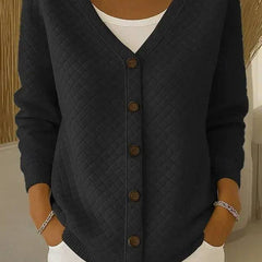 Elouise | Quilted V Neck Cardigan