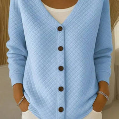Elouise | Quilted V Neck Cardigan
