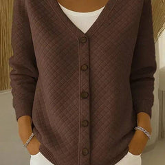 Elouise | Quilted V Neck Cardigan