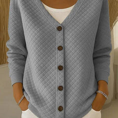 Elouise | Quilted V Neck Cardigan