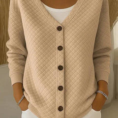 Elouise | Quilted V Neck Cardigan