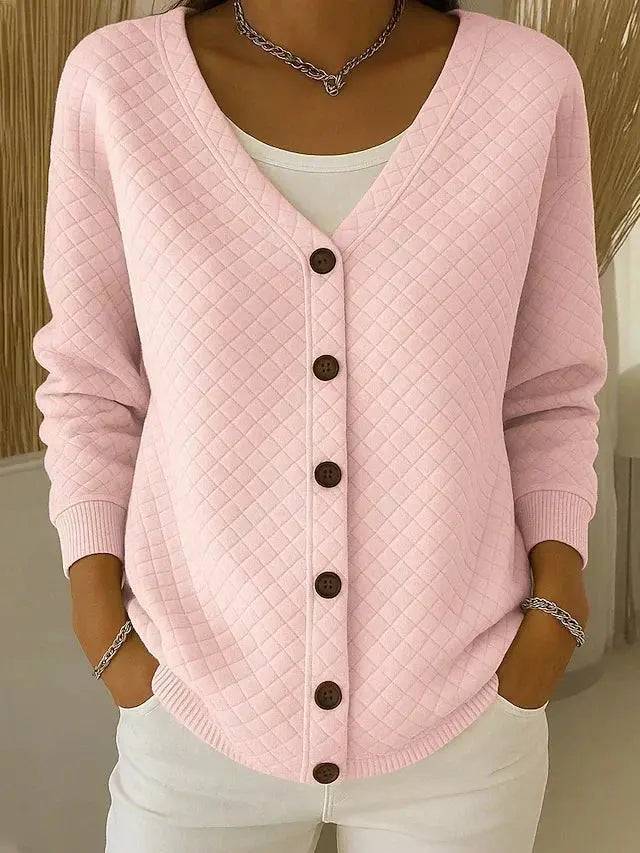 Elouise | Quilted V Neck Cardigan