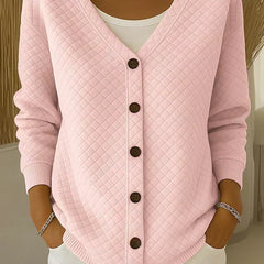 Laverne | Quilted Button-Front Cardigan