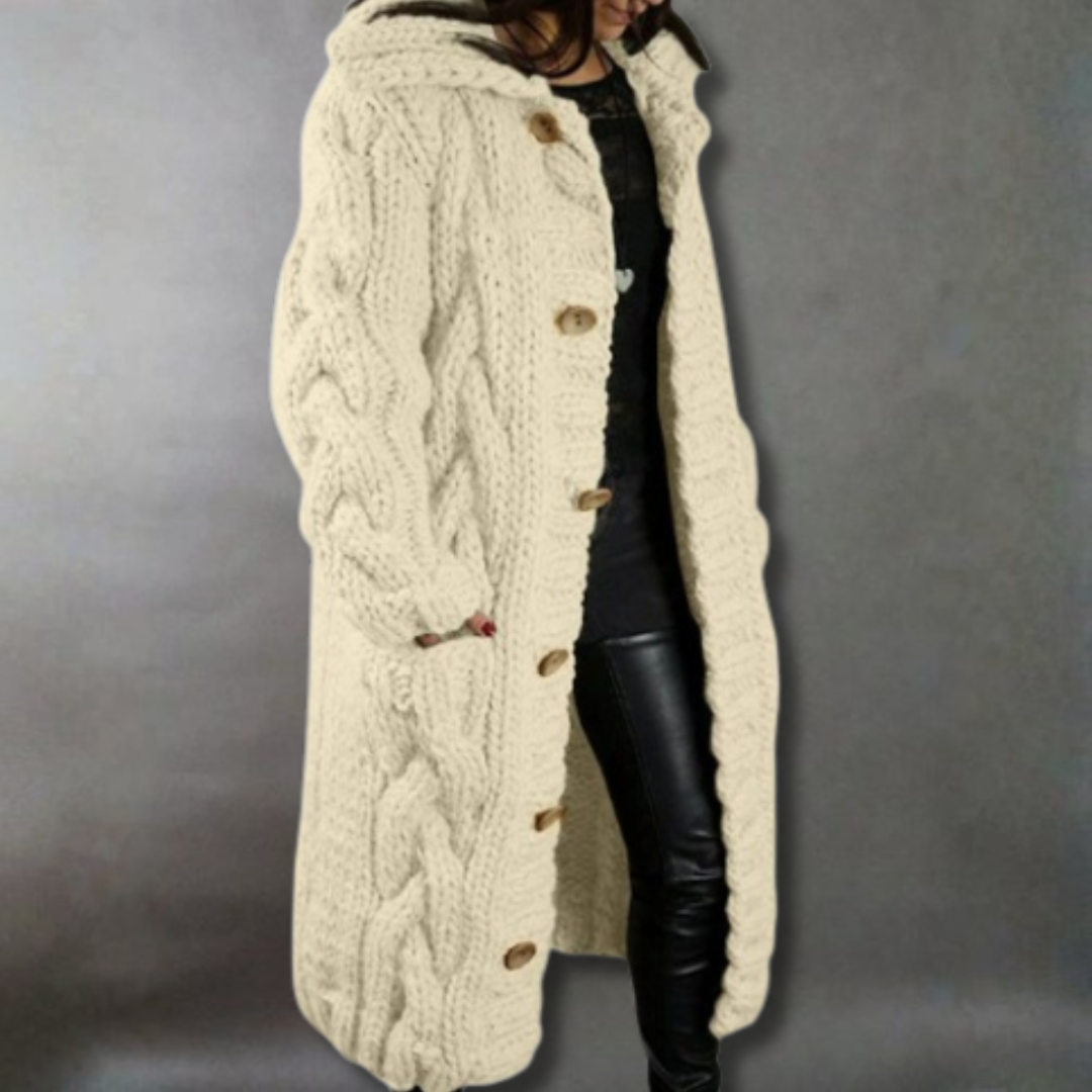 Enid | Cosy Hooded Longline Cardigan
