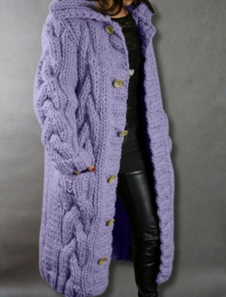 Enid | Cosy Hooded Longline Cardigan