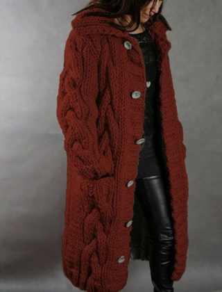 Enid | Cosy Hooded Longline Cardigan