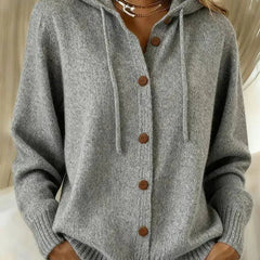Isolde | Cosy Drawstring Hood Cardigan