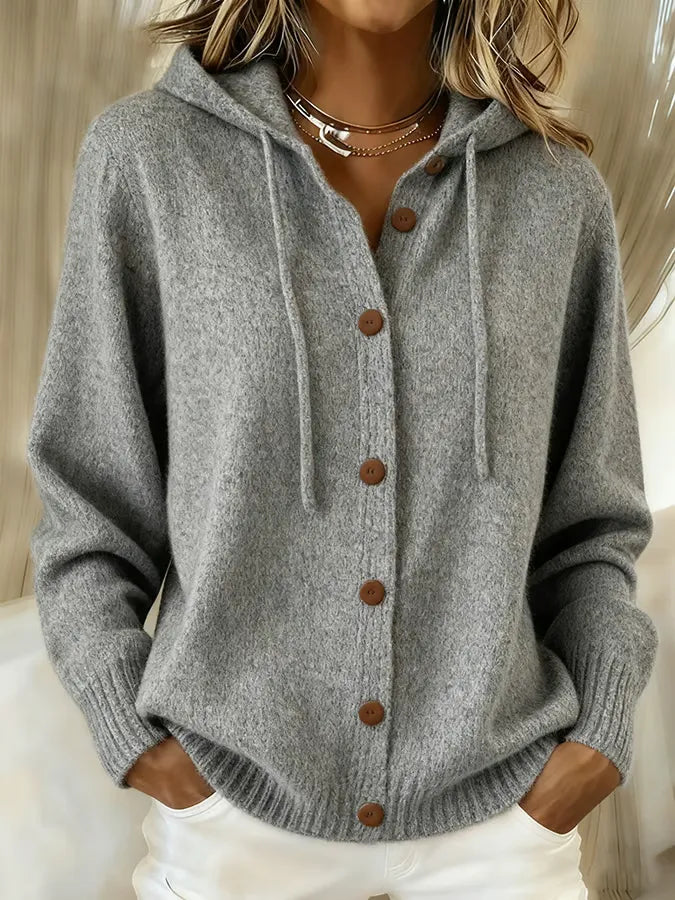 Bettina | Hooded Button Cardigan