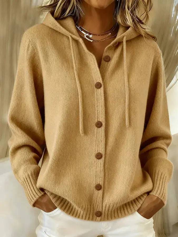 Isolde | Cosy Drawstring Hood Cardigan