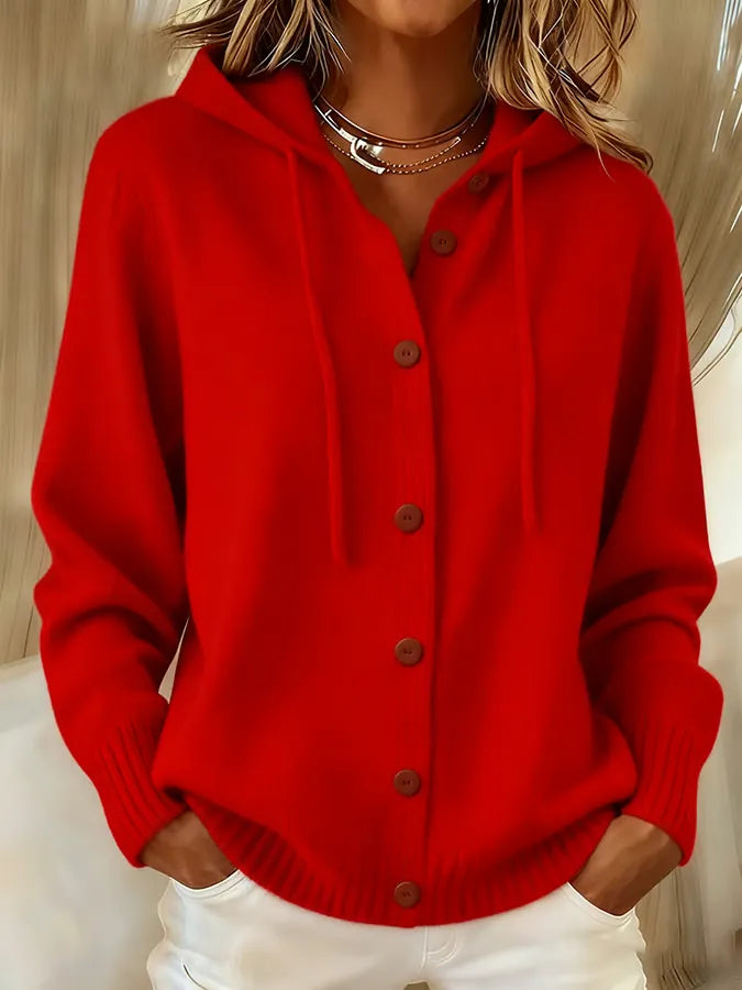 Bettina | Hooded Button Cardigan