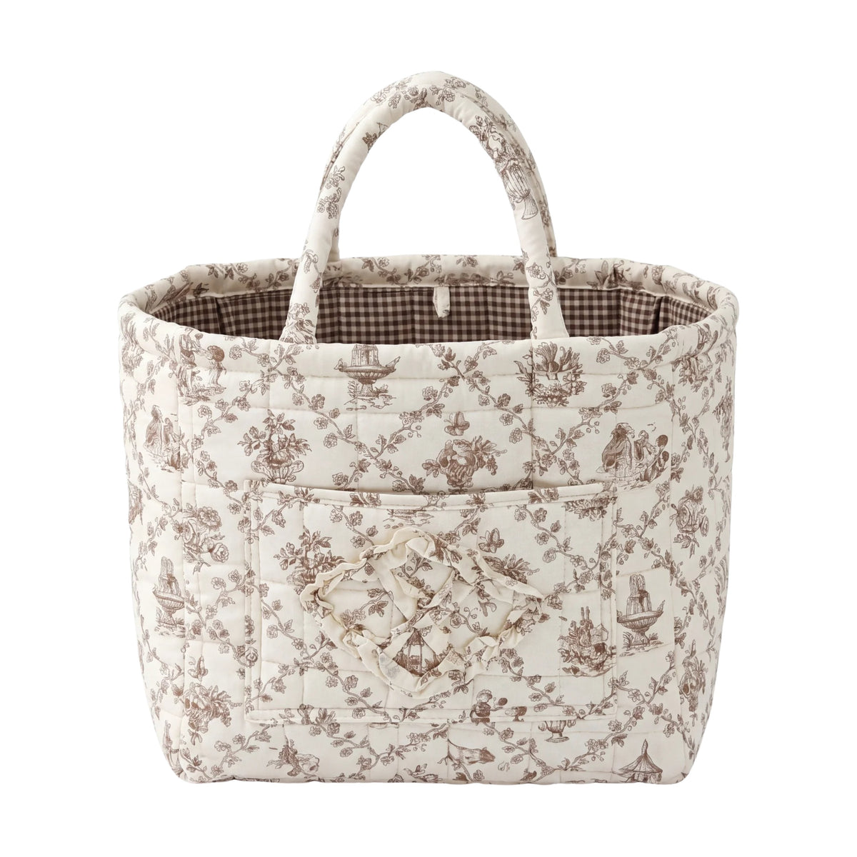 Clara | Mocha Toile Quilted Tote Bag
